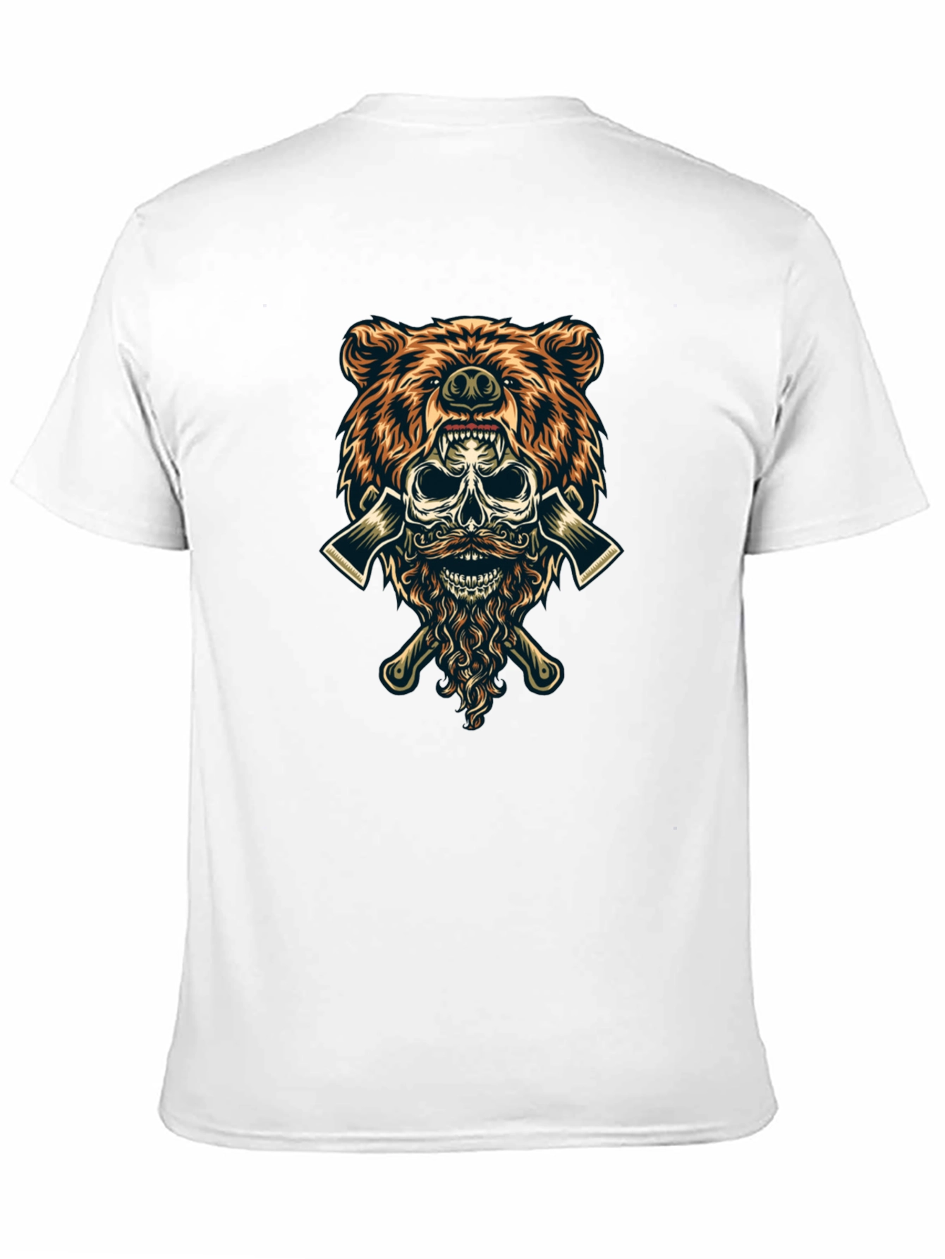 Bear Skull Lumberjack Axes Graphic Tee