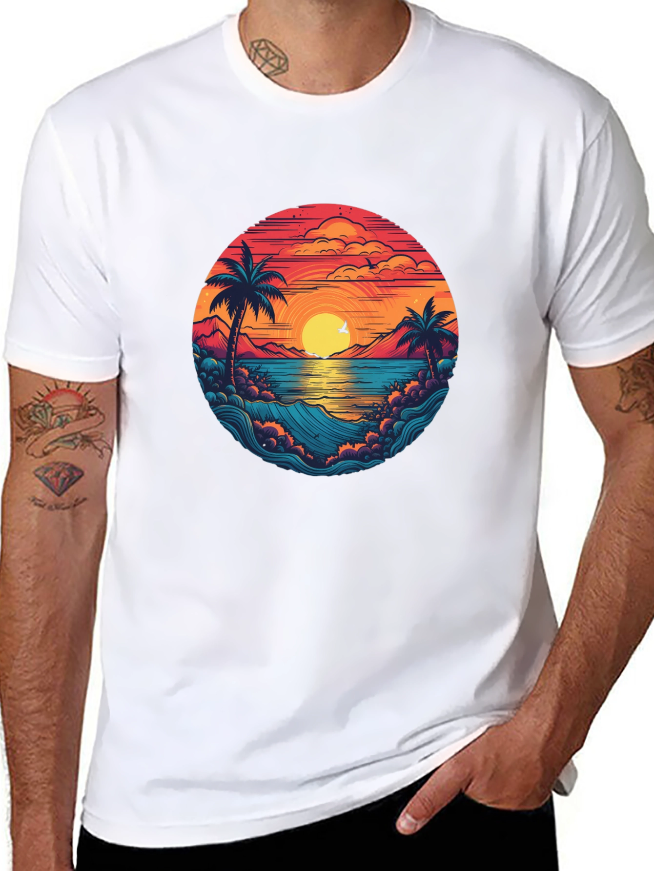 Sunset Beach Graphic Tee - Stylish Vacation Vibes