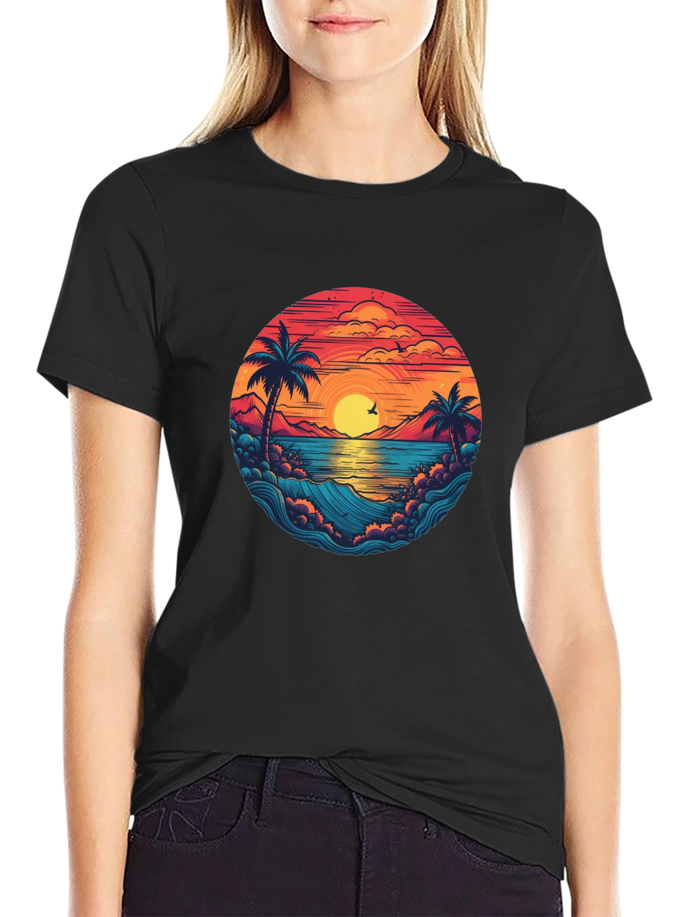 Sunset Beach Graphic Tee - Stylish Vacation Vibes