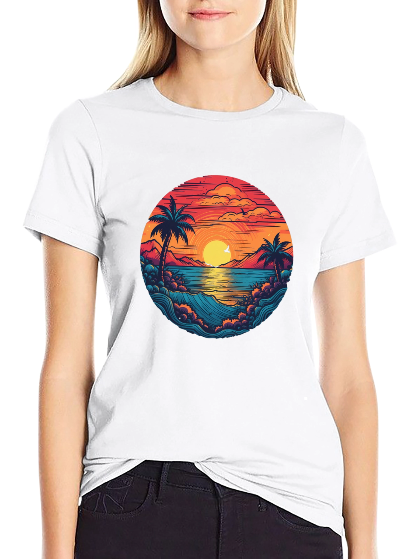 Sunset Beach Graphic Tee - Stylish Vacation Vibes