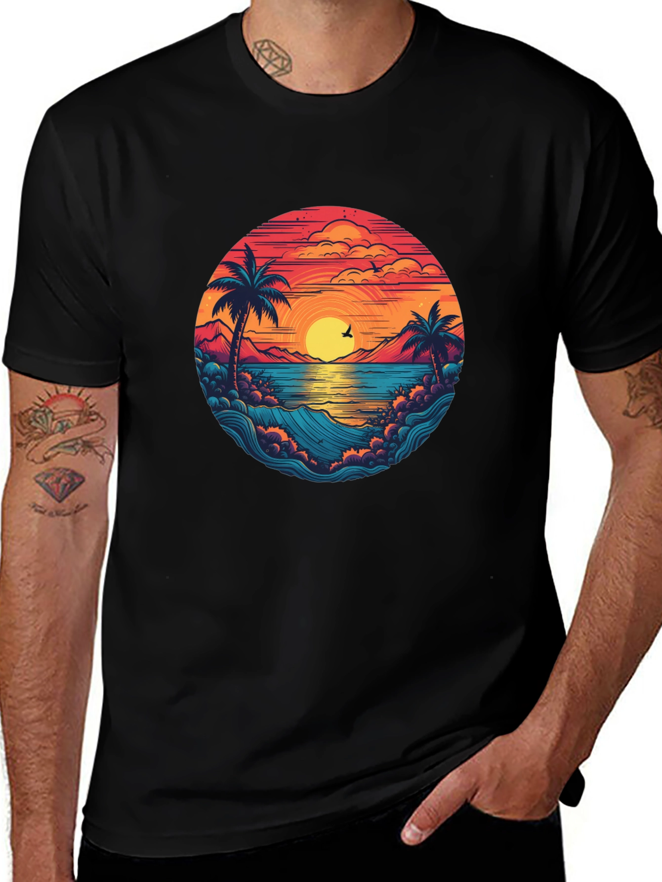 Sunset Beach Graphic Tee - Stylish Vacation Vibes