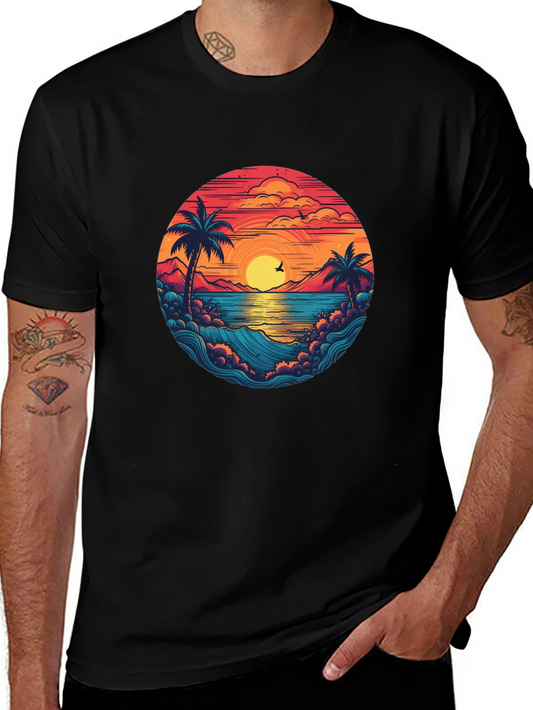 Sunset Beach Graphic Tee - Stylish Vacation Vibes