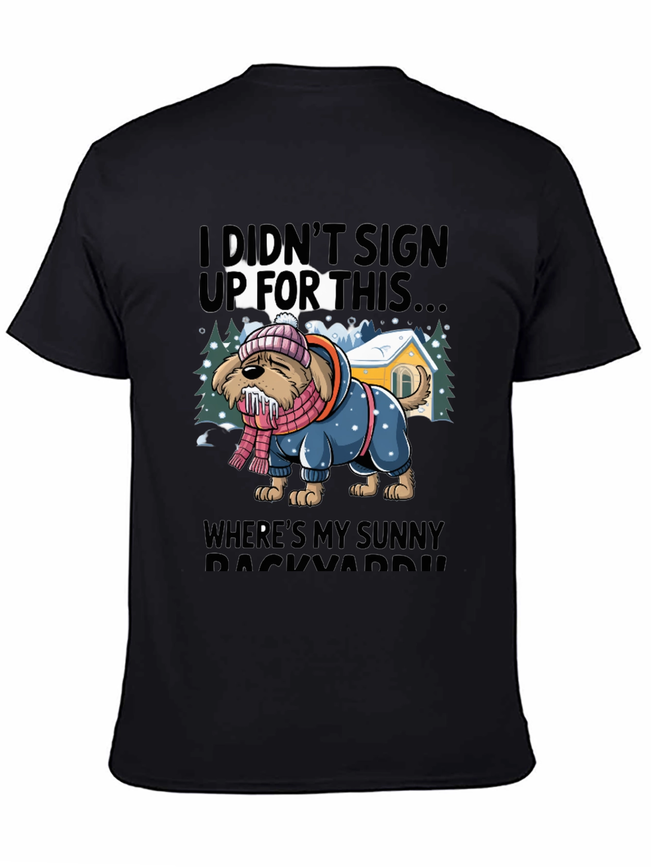 Funny Dog Winter Blues T-Shirt