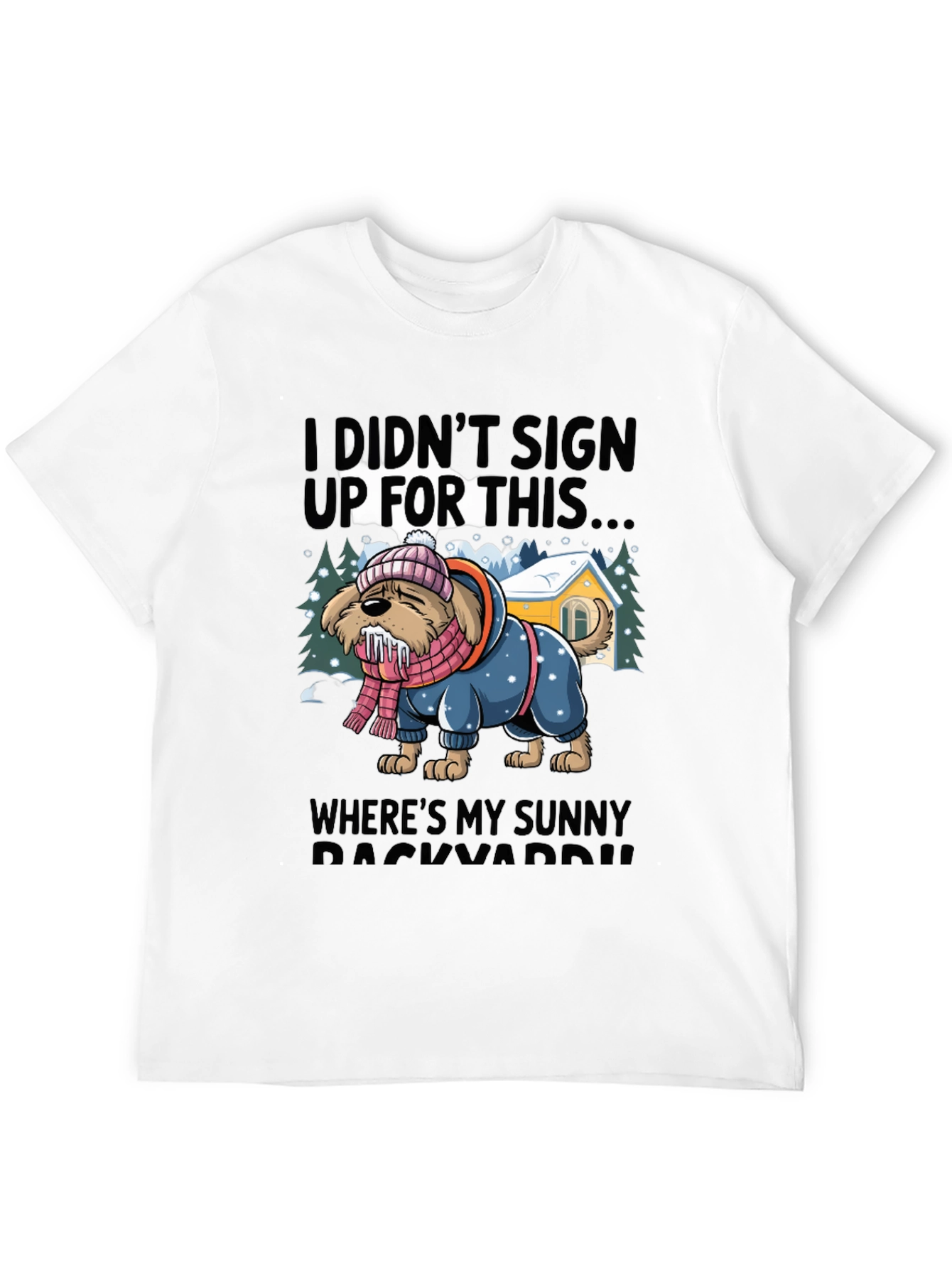 Funny Dog Winter Blues T-Shirt