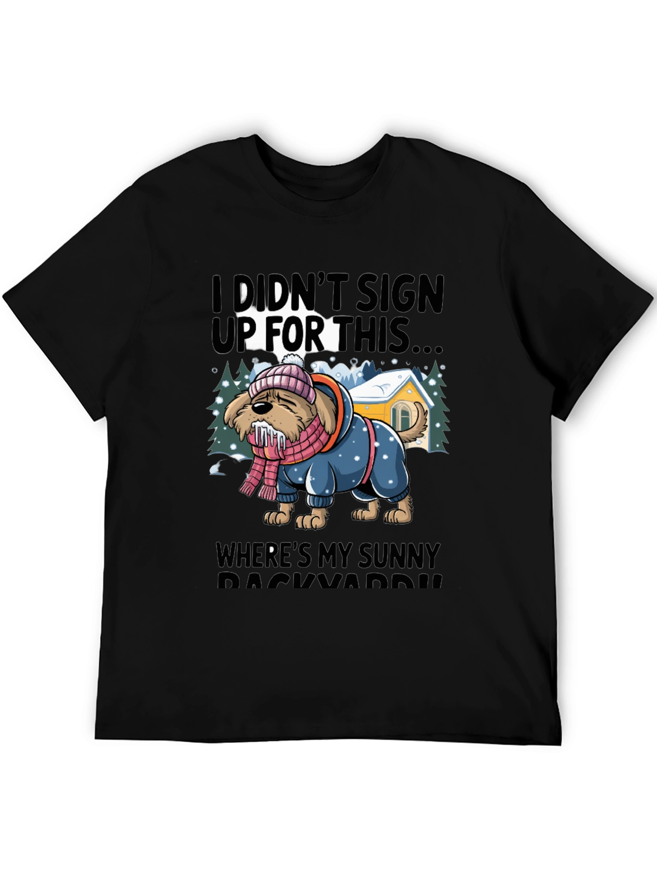 Funny Dog Winter Blues T-Shirt