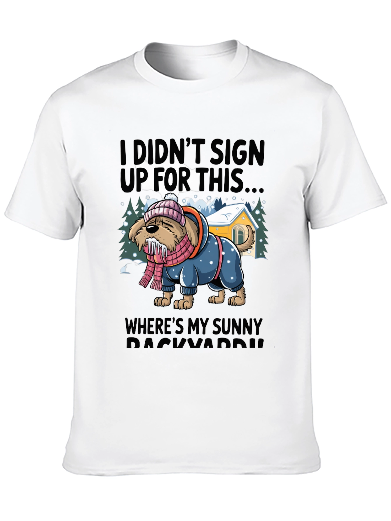 Funny Dog Winter Blues T-Shirt
