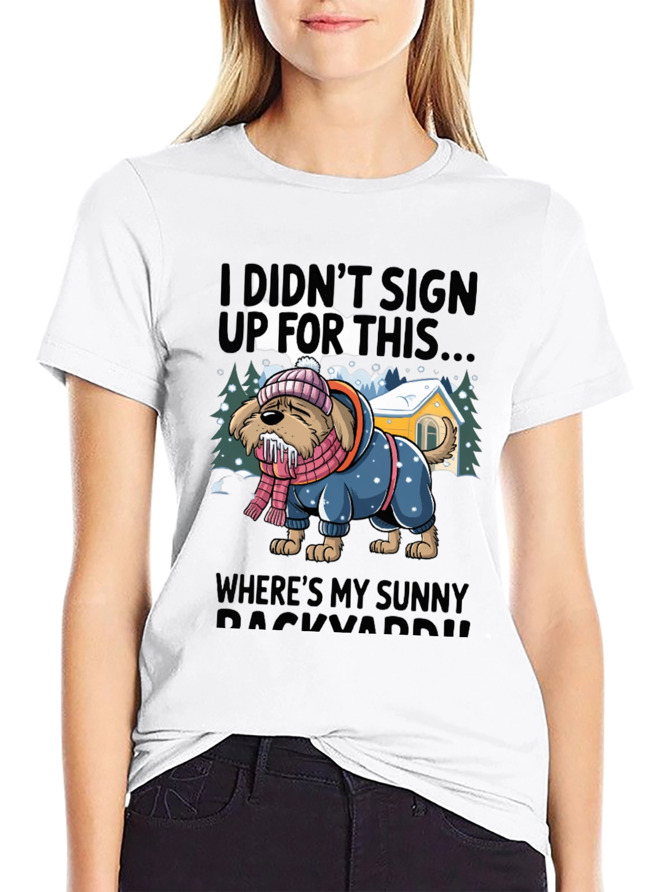 Funny Dog Winter Blues T-Shirt