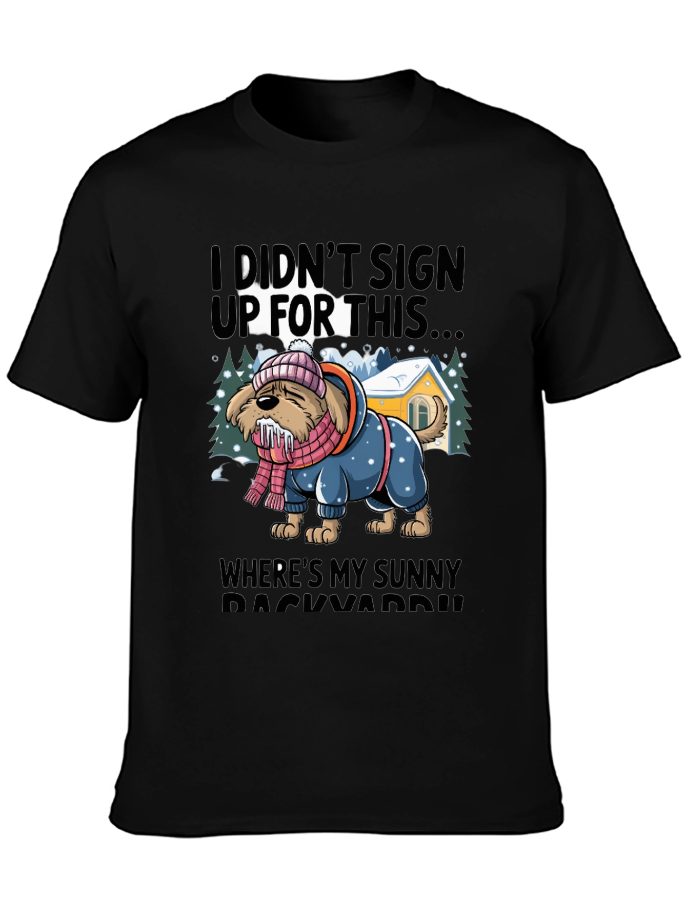 Funny Dog Winter Blues T-Shirt