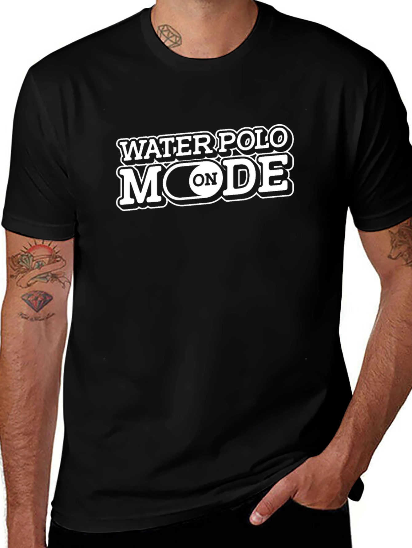 Water Polo Mode On Black T-Shirt