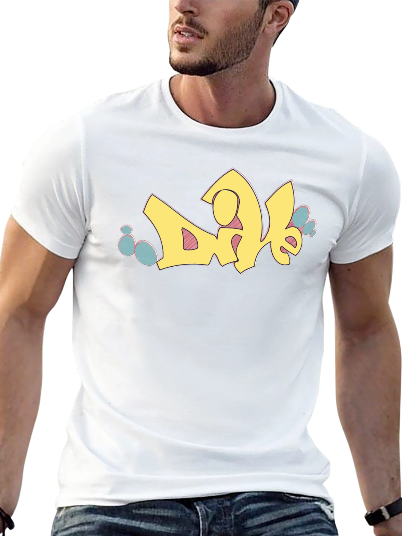 Graffiti Style Graphic Print Black T-Shirt