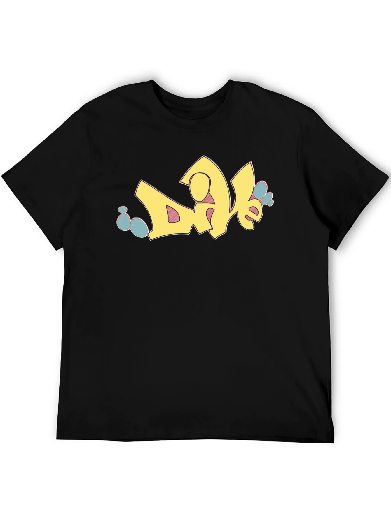 Graffiti Style Graphic Print Black T-Shirt