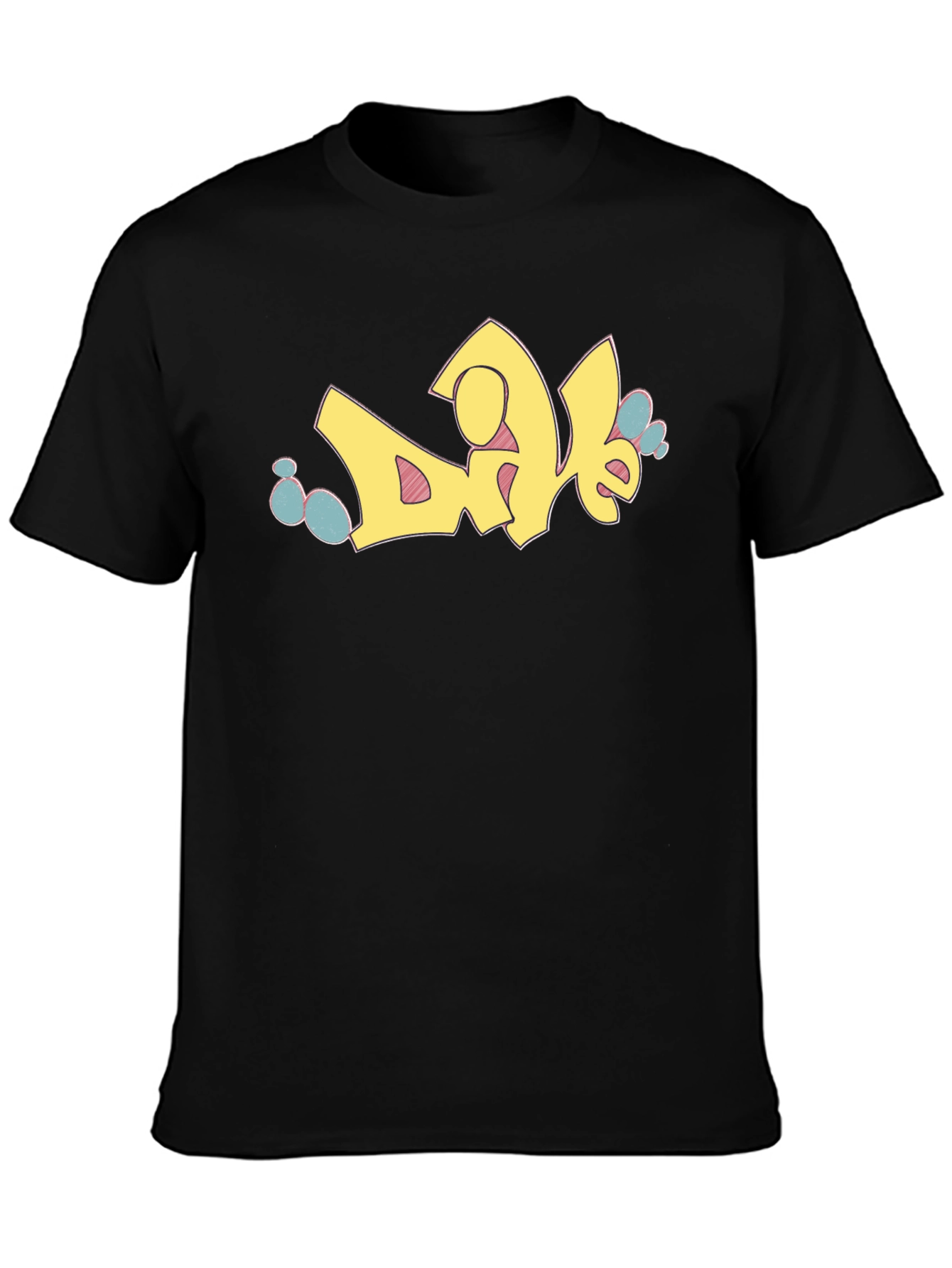 Graffiti Style Graphic Print Black T-Shirt