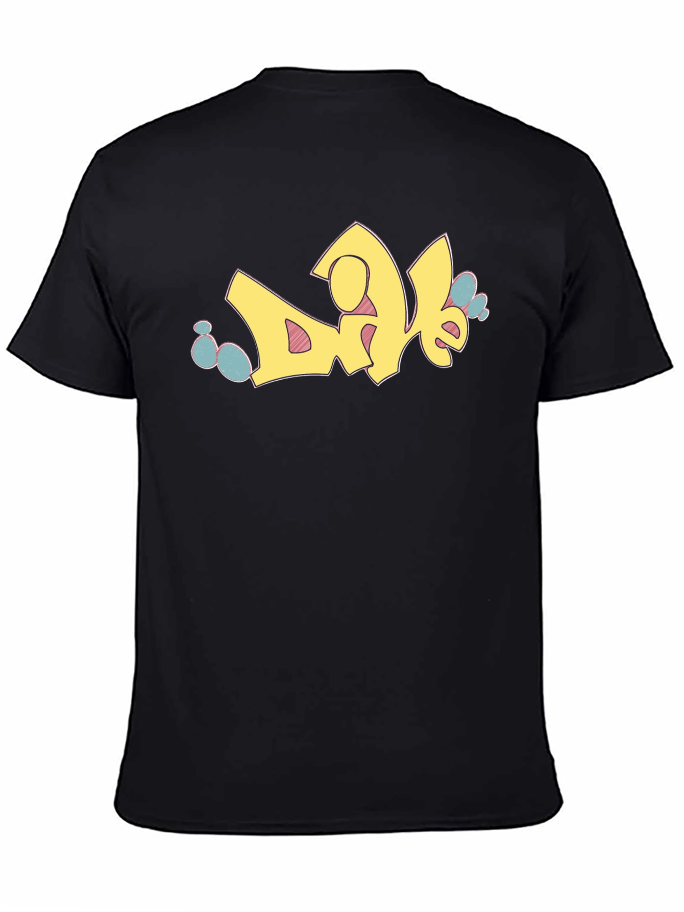 Graffiti Style Graphic Print Black T-Shirt