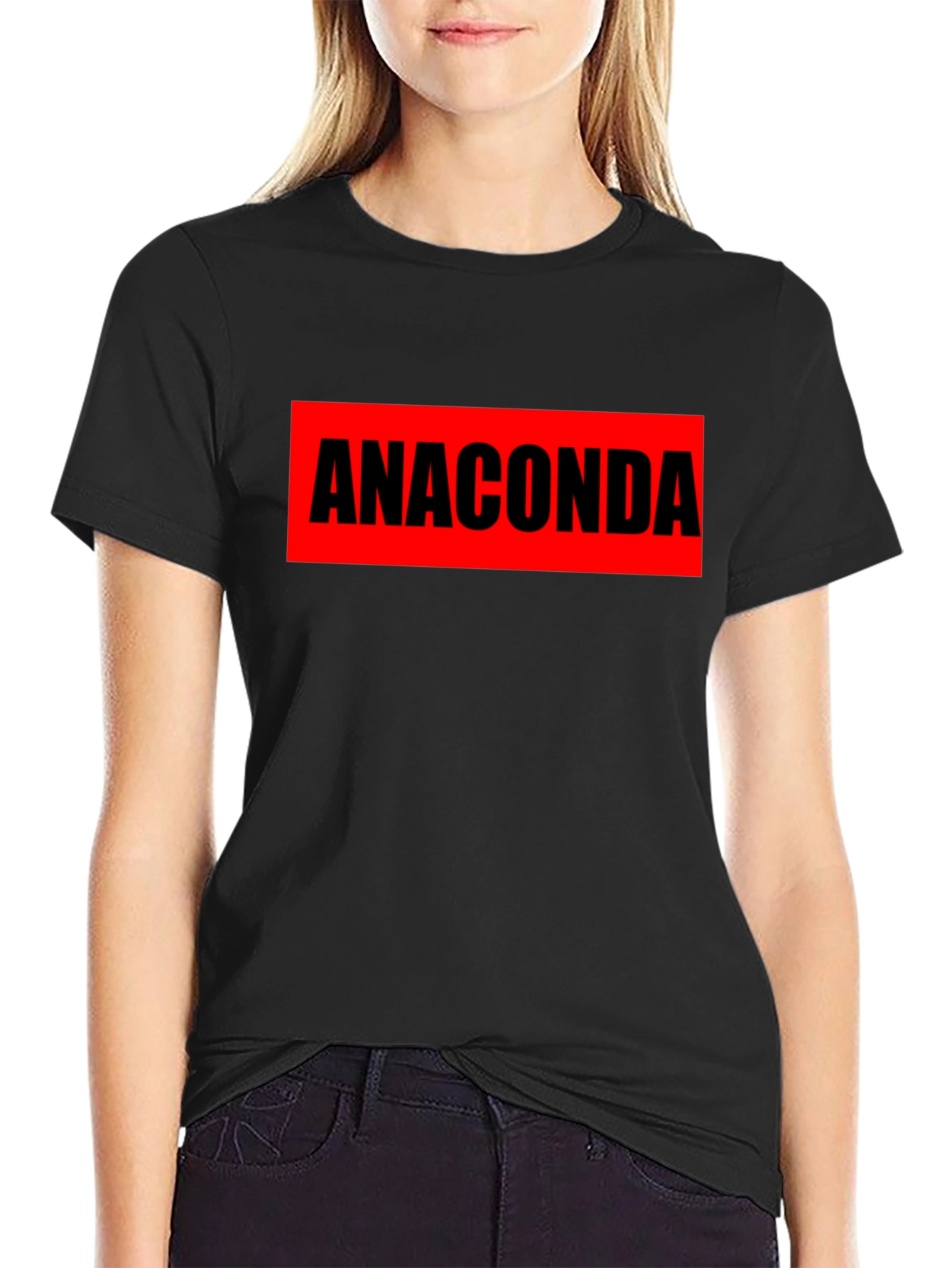 Anaconda Graphic T-Shirt - Bold Red & Black Design