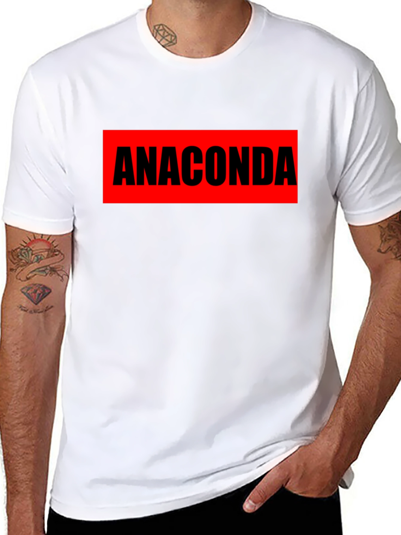 Anaconda Graphic T-Shirt - Bold Red & Black Design