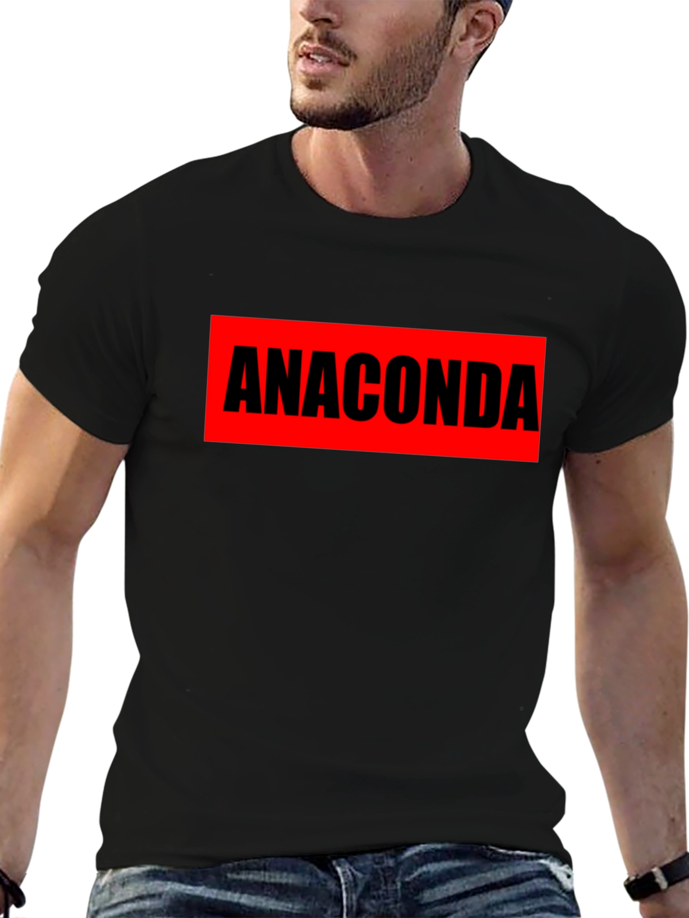 Anaconda Graphic T-Shirt - Bold Red & Black Design