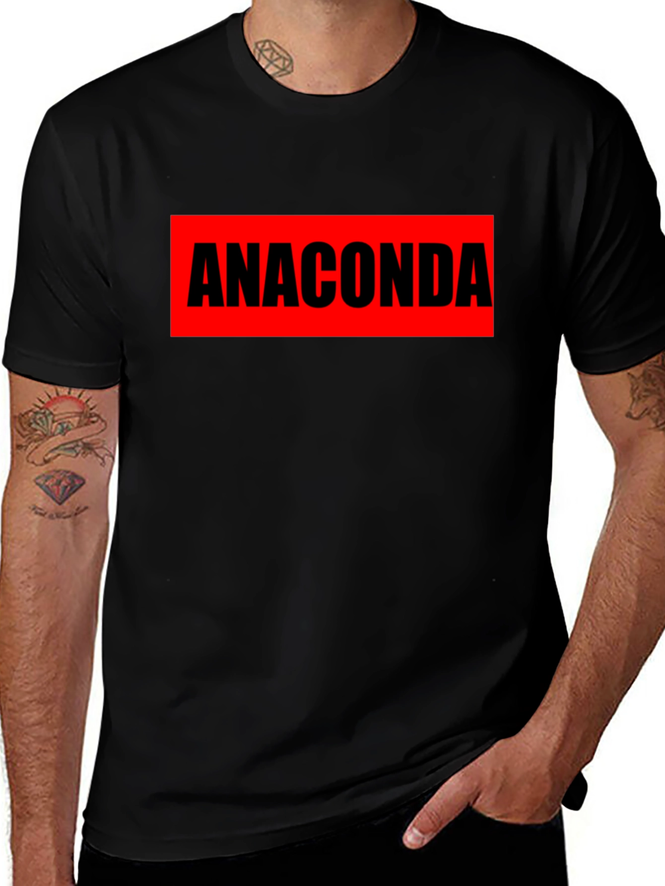 Anaconda Graphic T-Shirt - Bold Red & Black Design