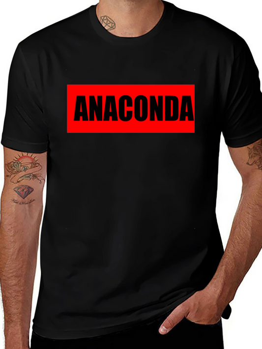 Anaconda Graphic T-Shirt - Bold Red & Black Design