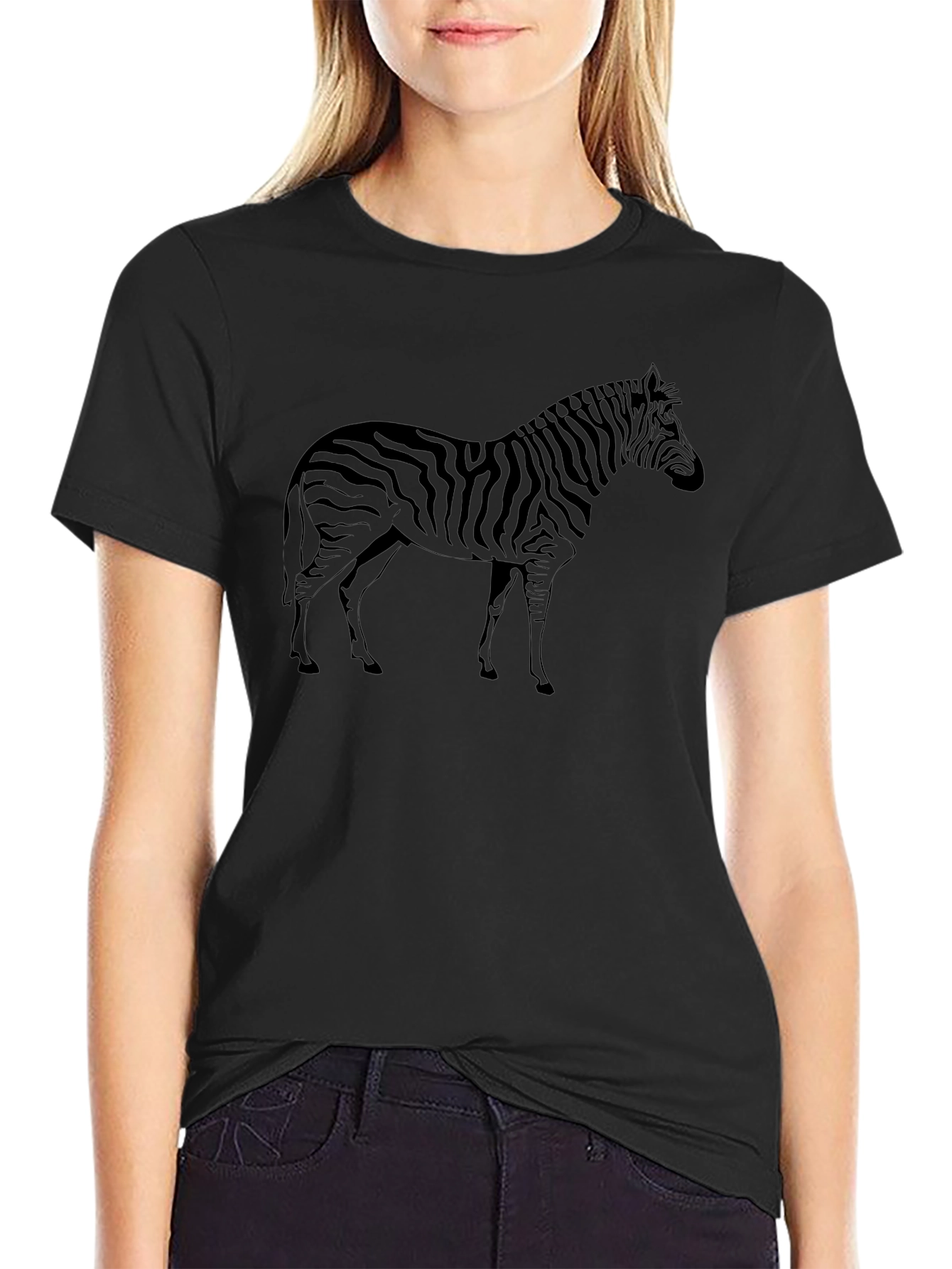 Zebra Graphic Black T-Shirt