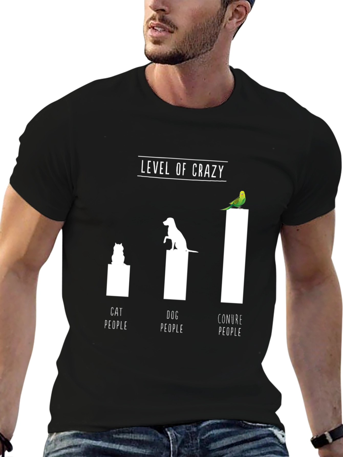 Crazy Pet People T-Shirt: Cat Dog Conure