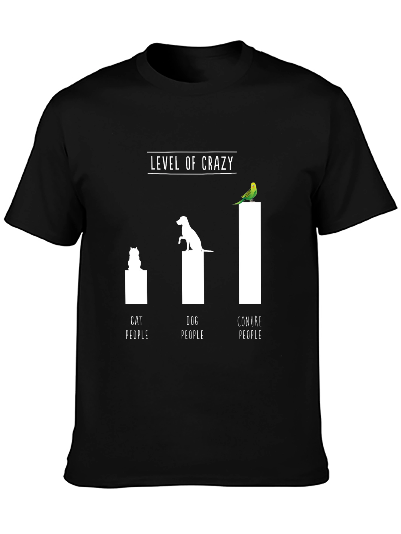 Crazy Pet People T-Shirt: Cat Dog Conure