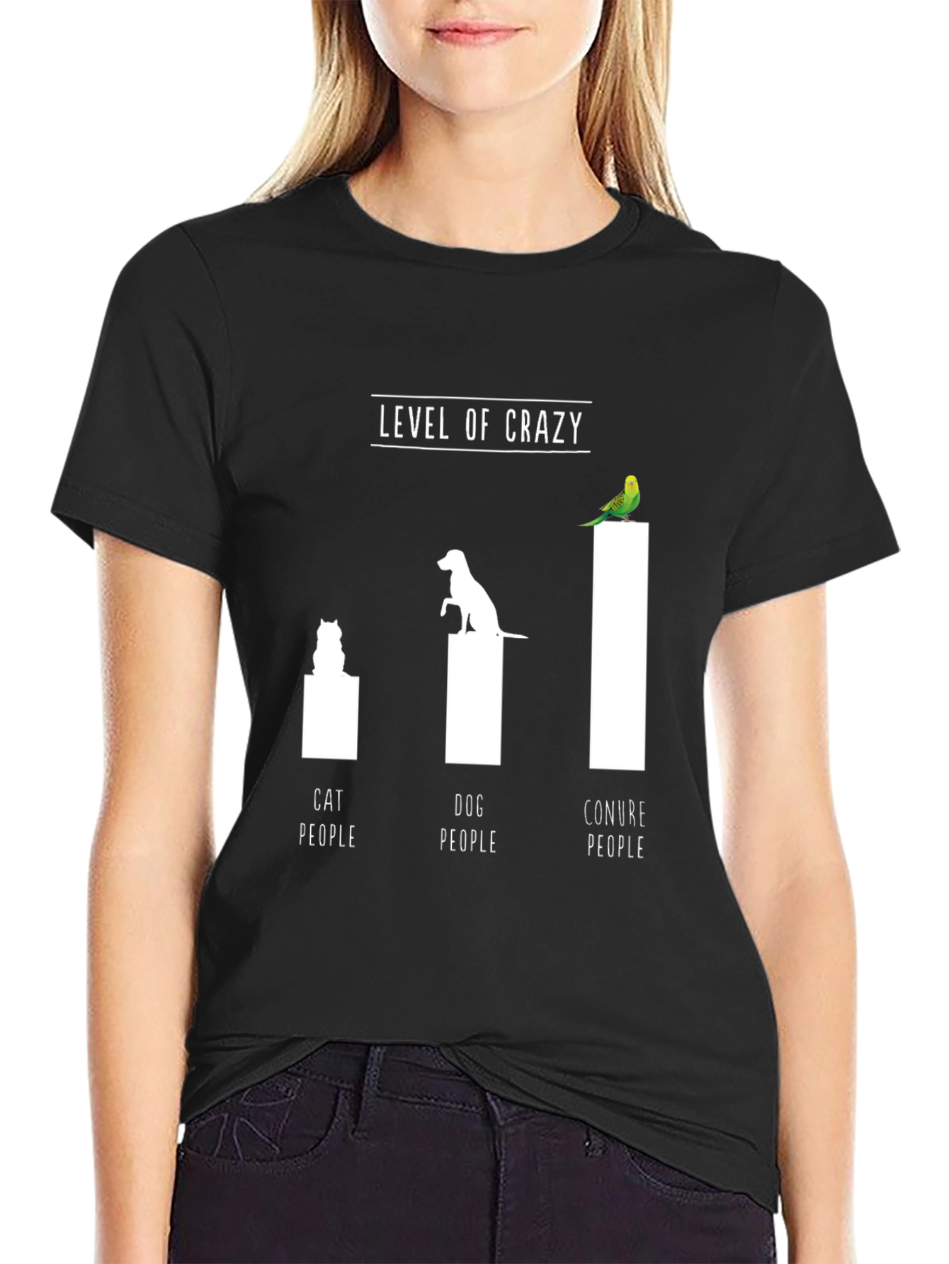 Crazy Pet People T-Shirt: Cat Dog Conure