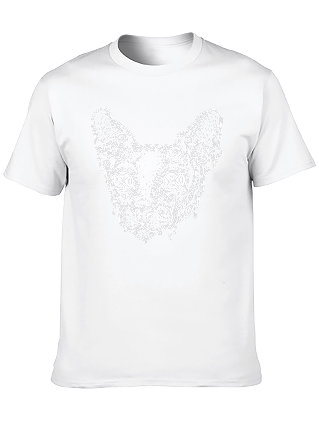 Hypnotic Cat Graphic Tee - Black Cotton T-Shirt