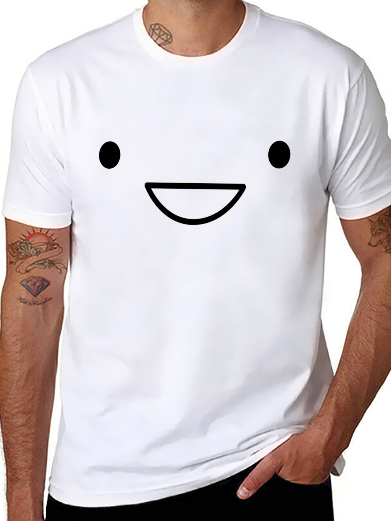 Smiley Face Graphic Black T-Shirt