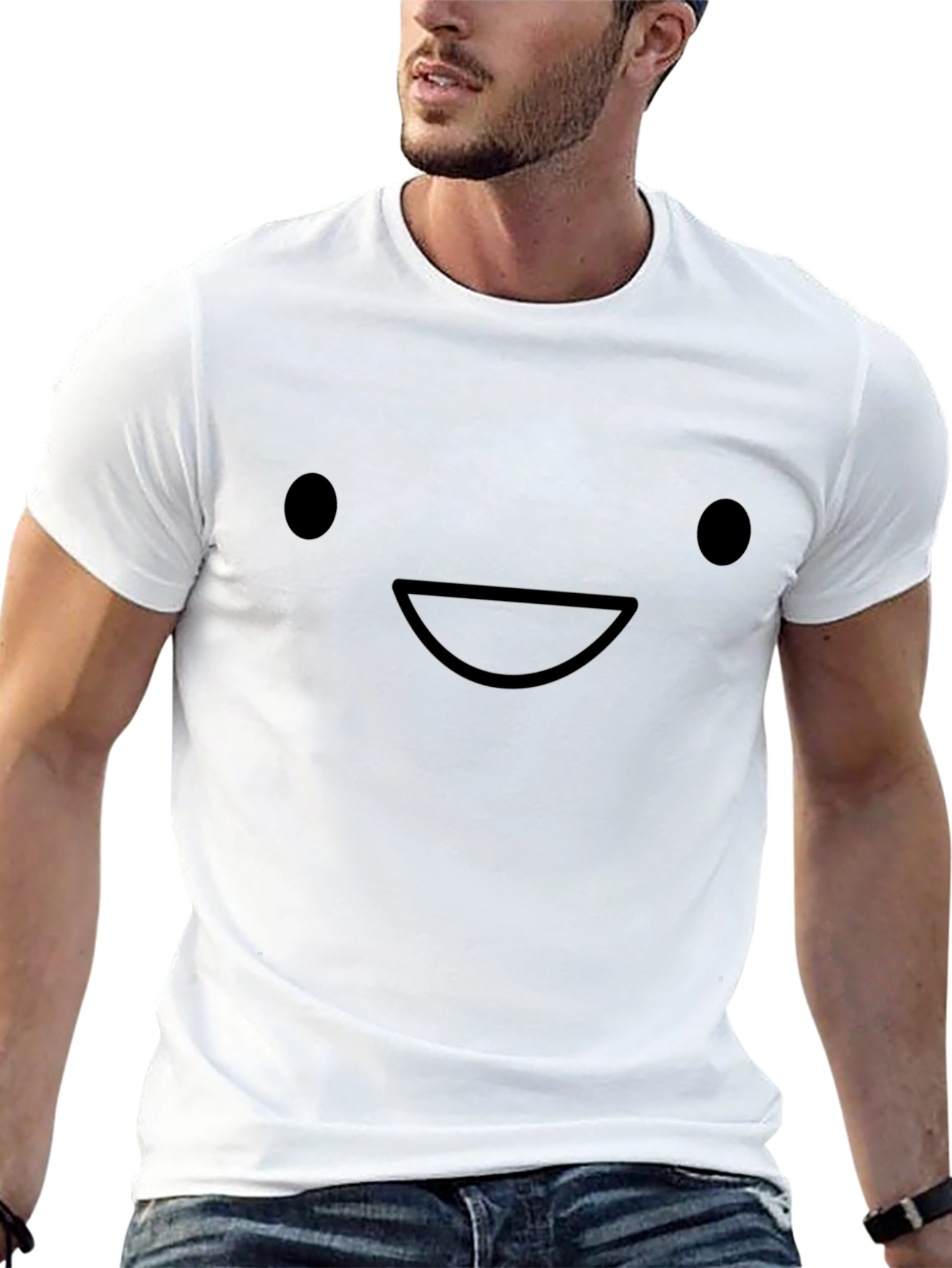 Smiley Face Graphic Black T-Shirt