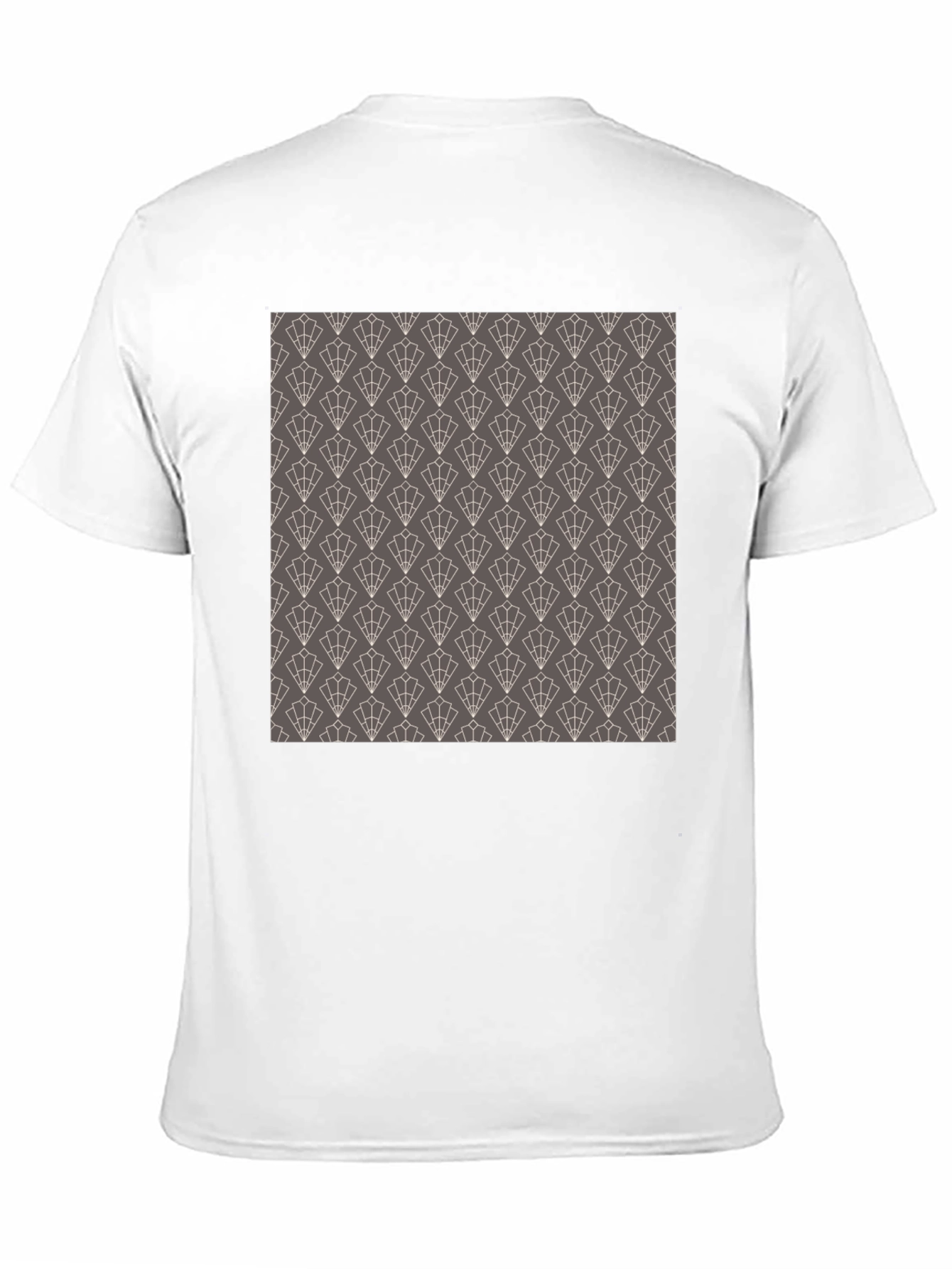 Stylish Black Tee with Geometric Fan Pattern
