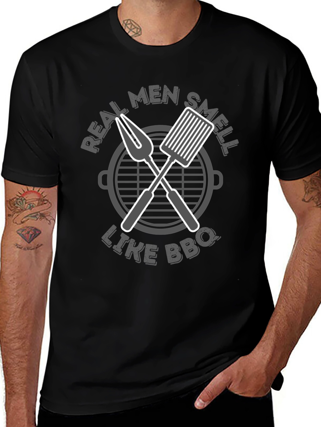 Real Men Smell Like BBQ Graphic T-Shirt