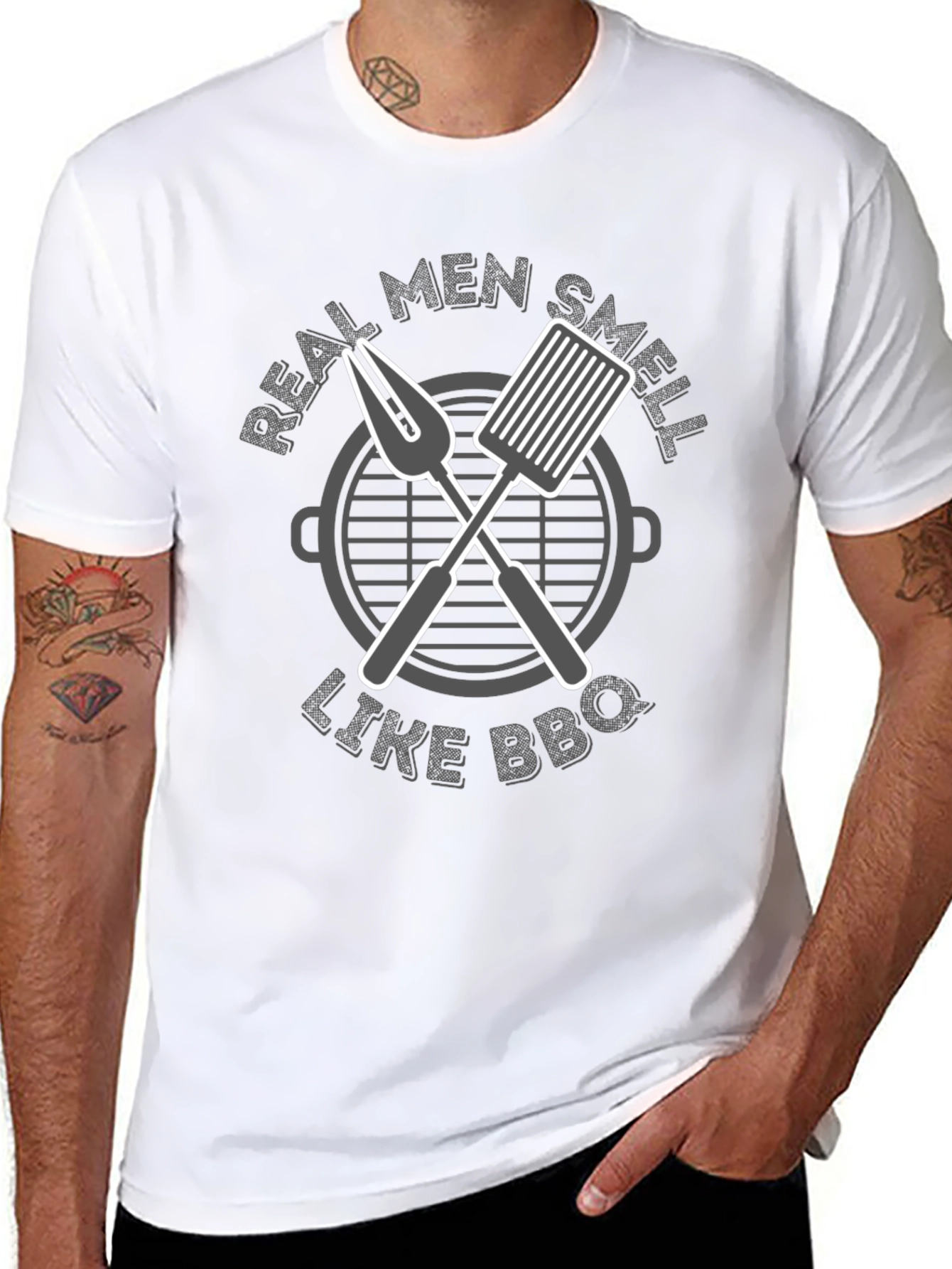 Real Men Smell Like BBQ Graphic T-Shirt