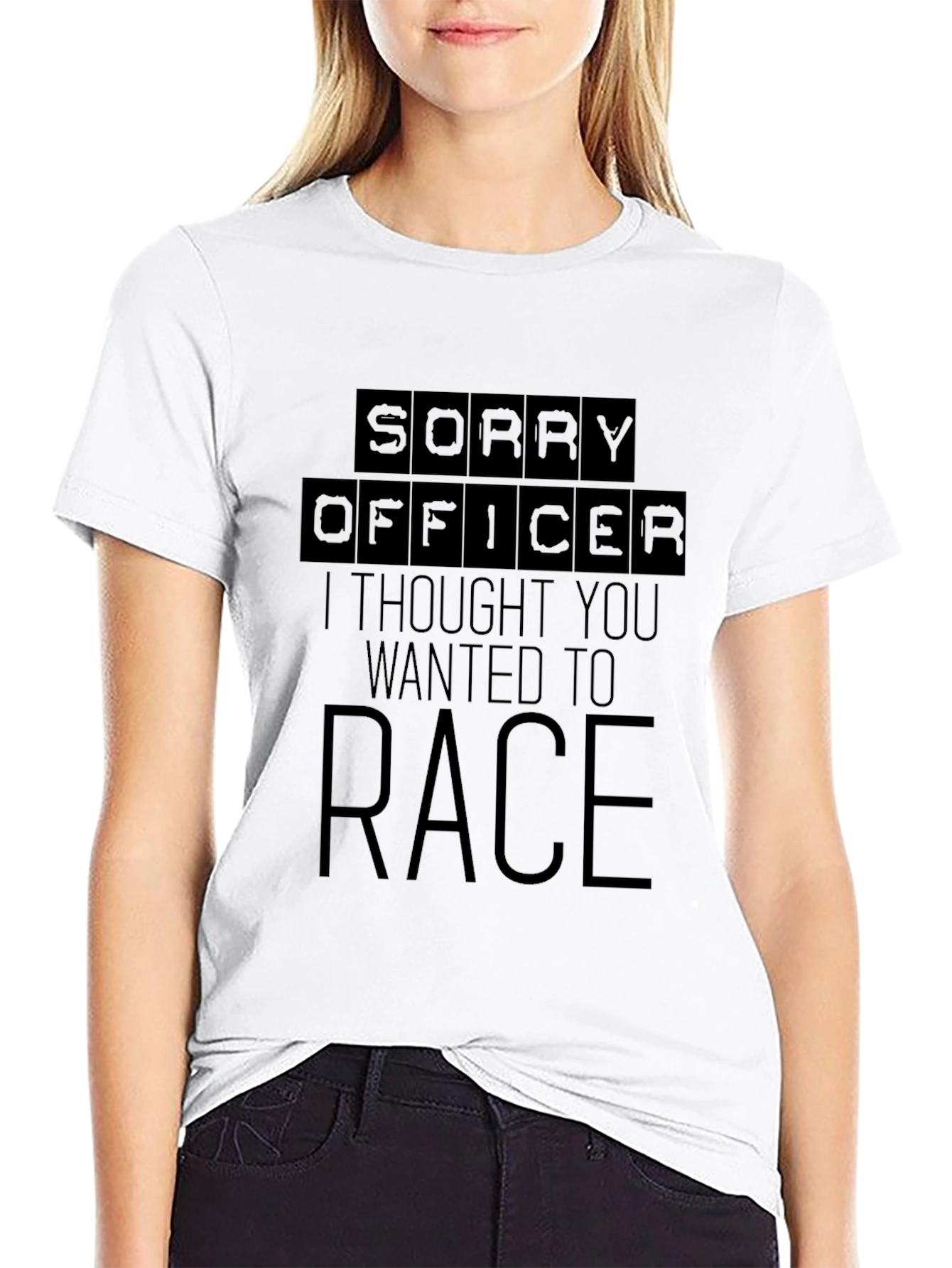 Sorry Officer T-Shirt: Race Car Humor Tee