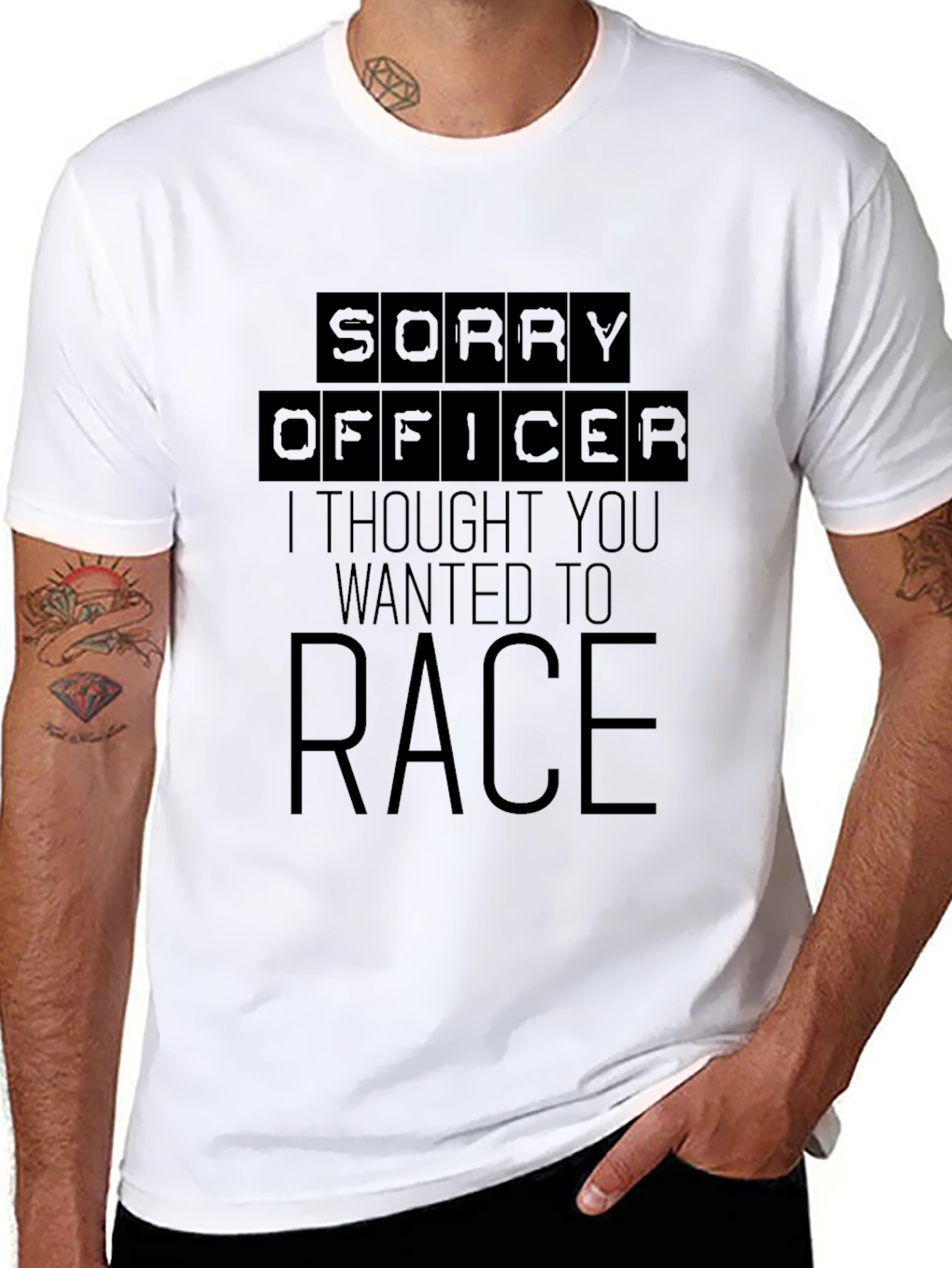 Sorry Officer T-Shirt: Race Car Humor Tee