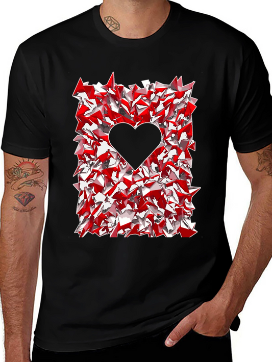 Abstract Heart Graphic Tee - Modern Style