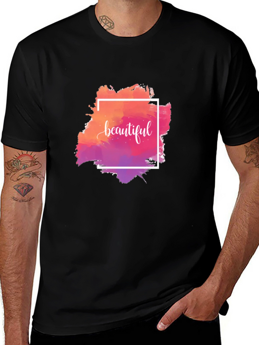 Beautiful Watercolor Graphic Black T-Shirt