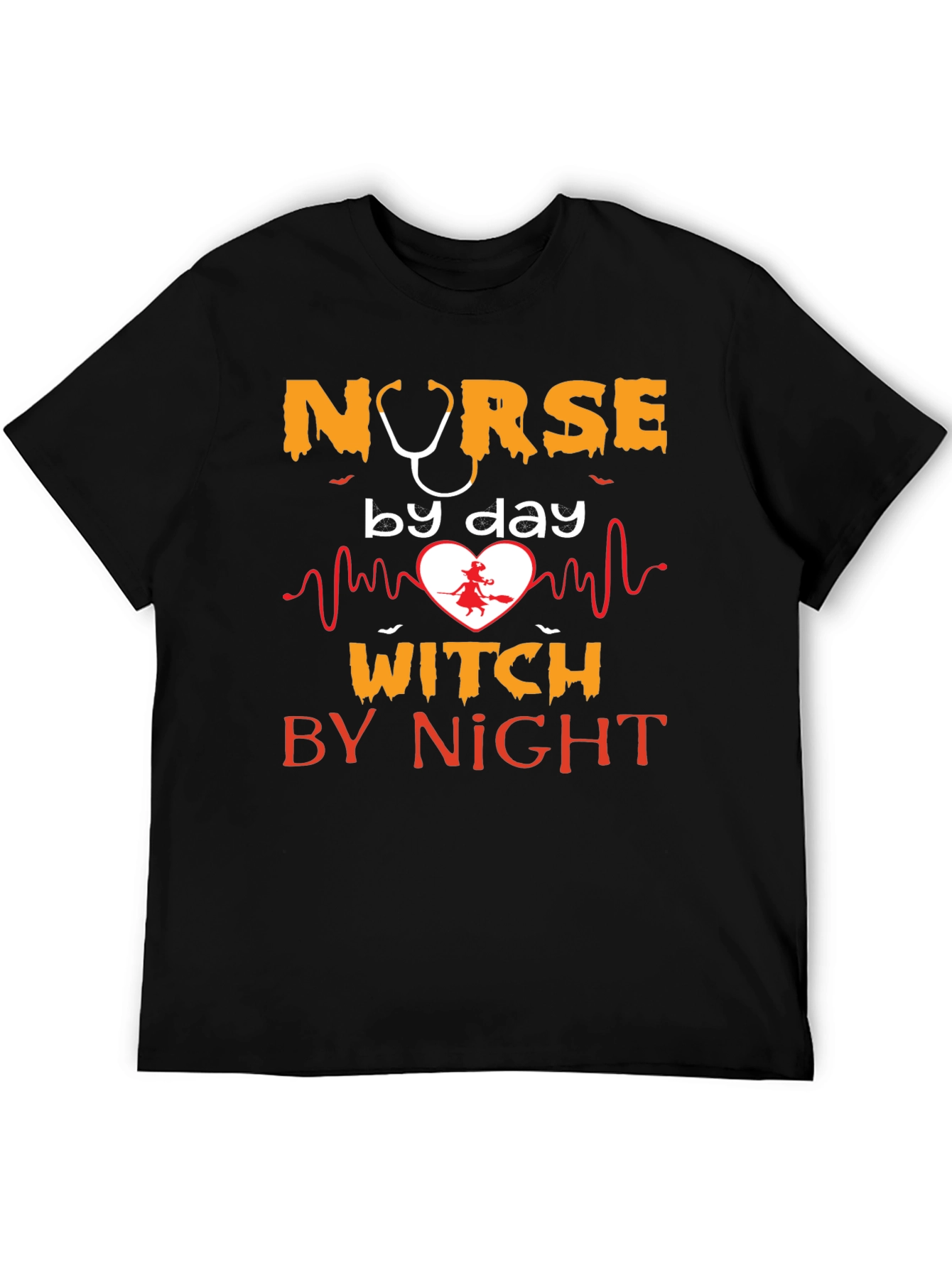 Nurse by Day Witch by Night Halloween Graphic Tee