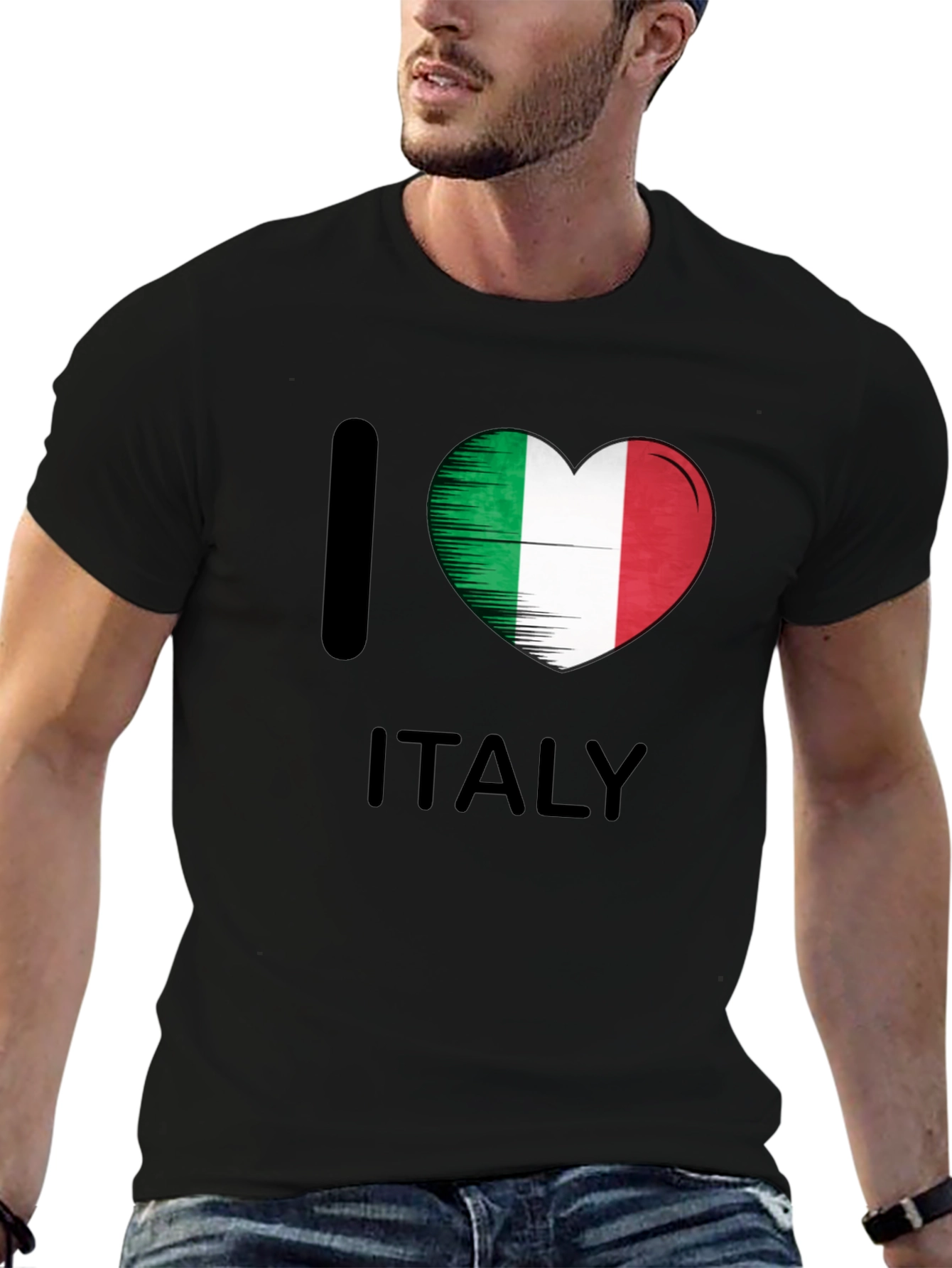 I Love Italy T-Shirt Italian Flag Heart Tee