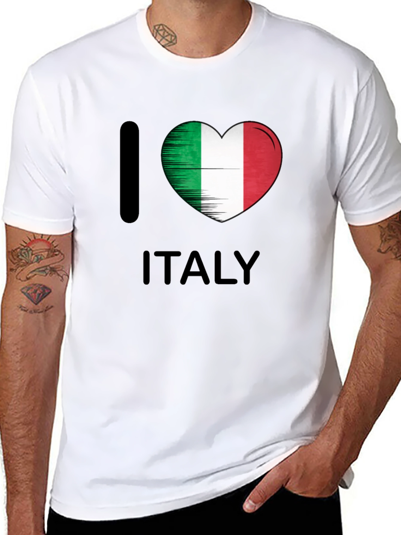 I Love Italy T-Shirt Italian Flag Heart Tee