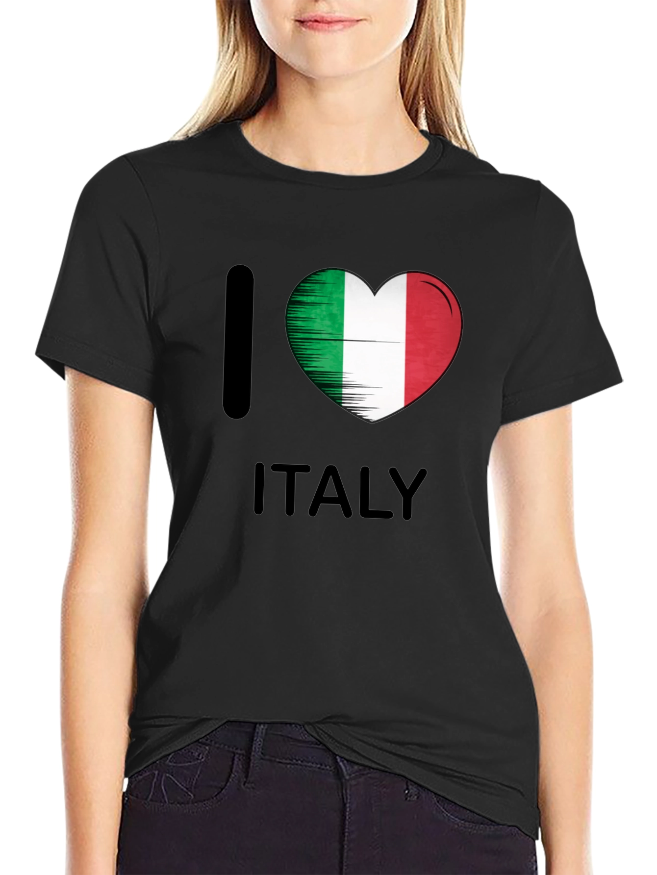 I Love Italy T-Shirt Italian Flag Heart Tee