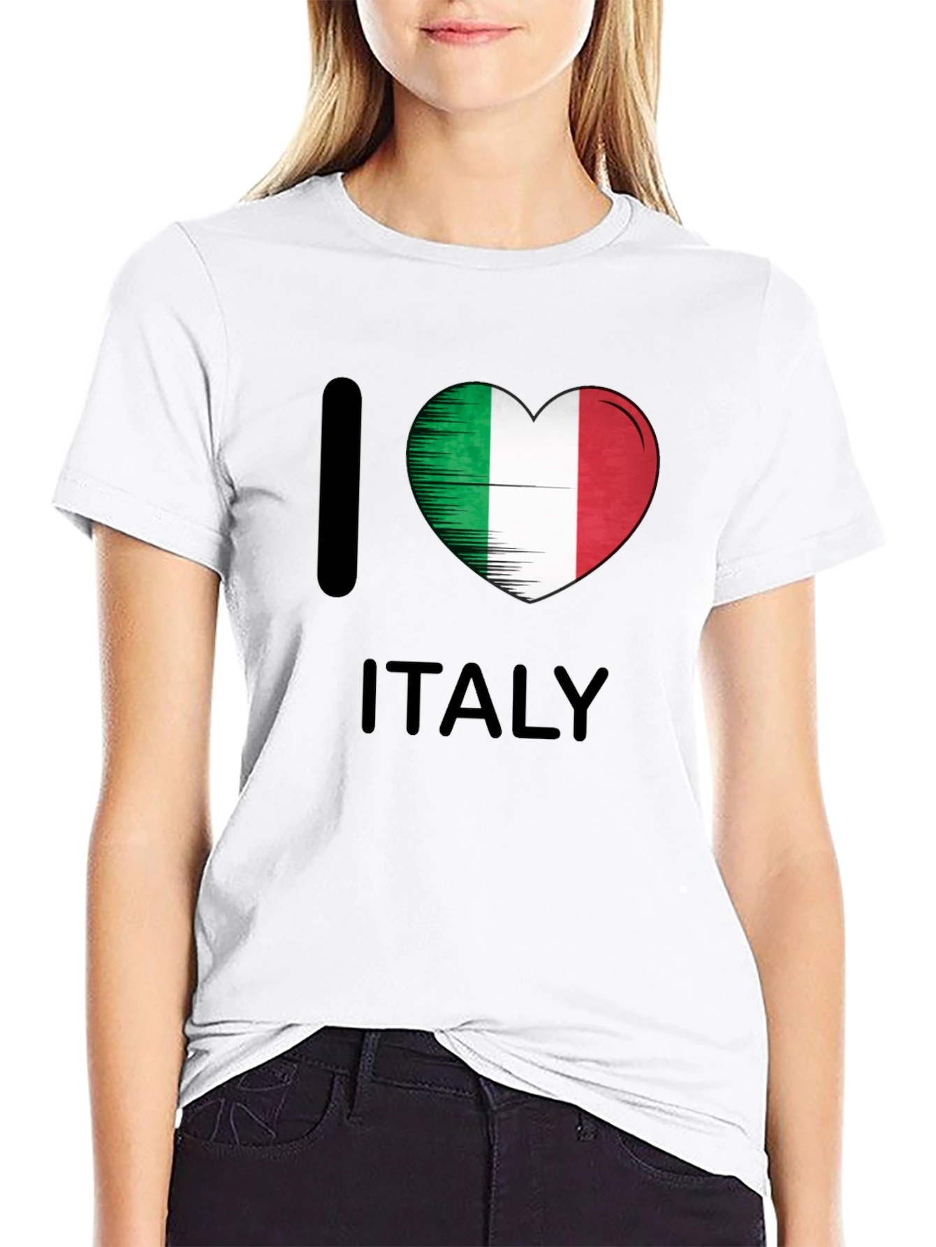 I Love Italy T-Shirt Italian Flag Heart Tee