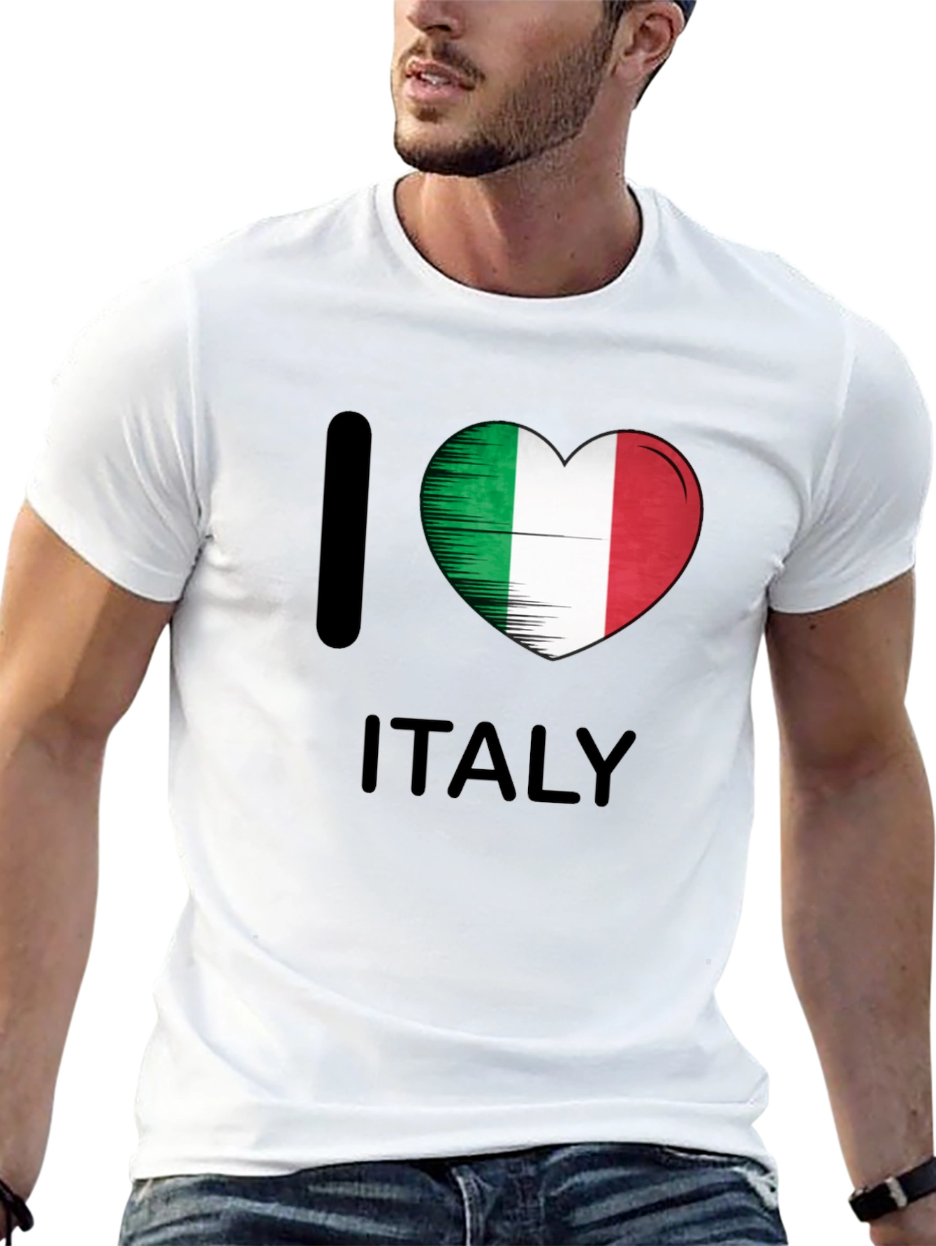 I Love Italy T-Shirt Italian Flag Heart Tee