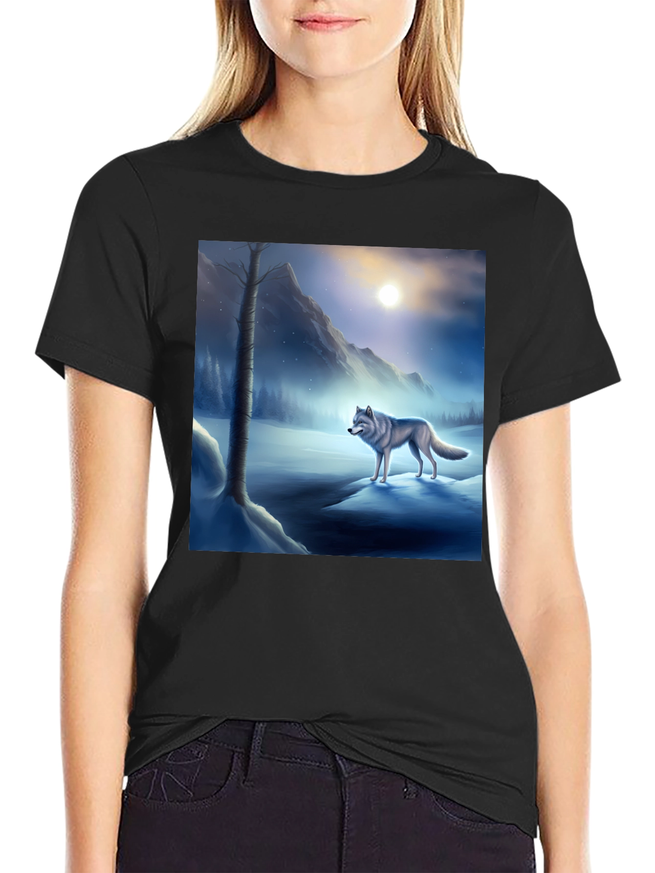 Wolf Moon Black T-Shirt
