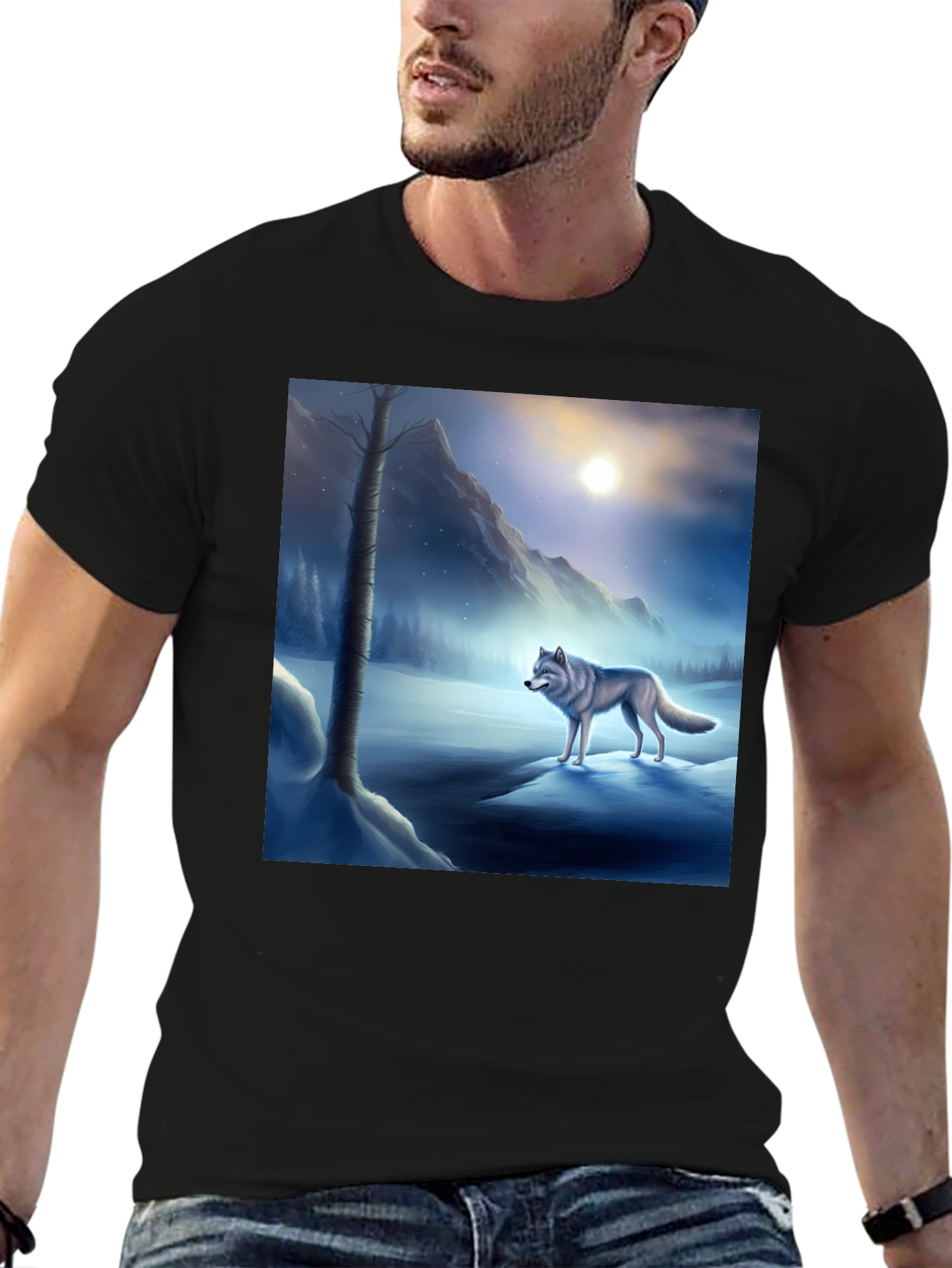 Wolf Moon Black T-Shirt