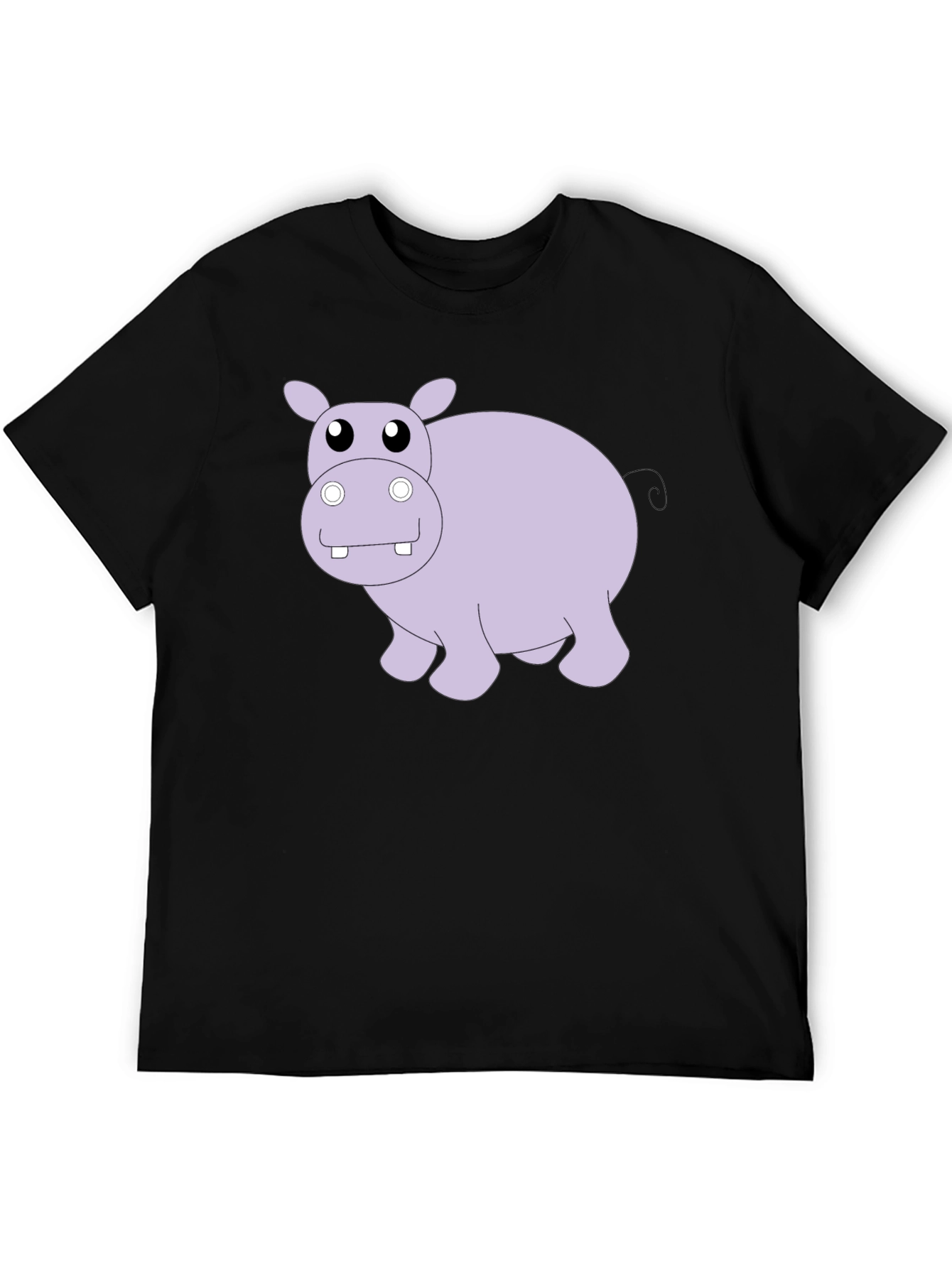Hippo Graphic Tee - Black Cotton Casual Shirt