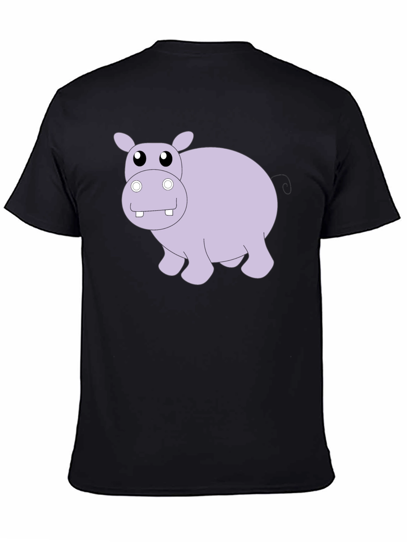 Hippo Graphic Tee - Black Cotton Casual Shirt