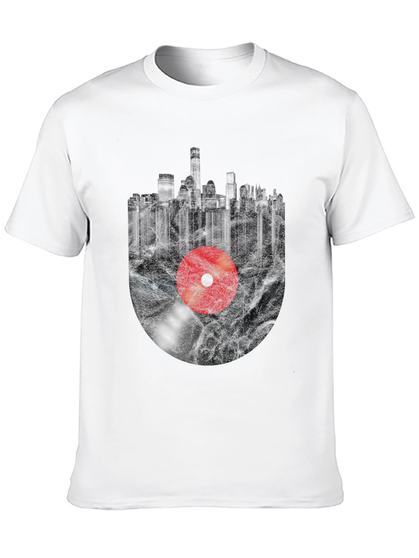 Urban Vinyl T-Shirt - Music Cityscape Tee