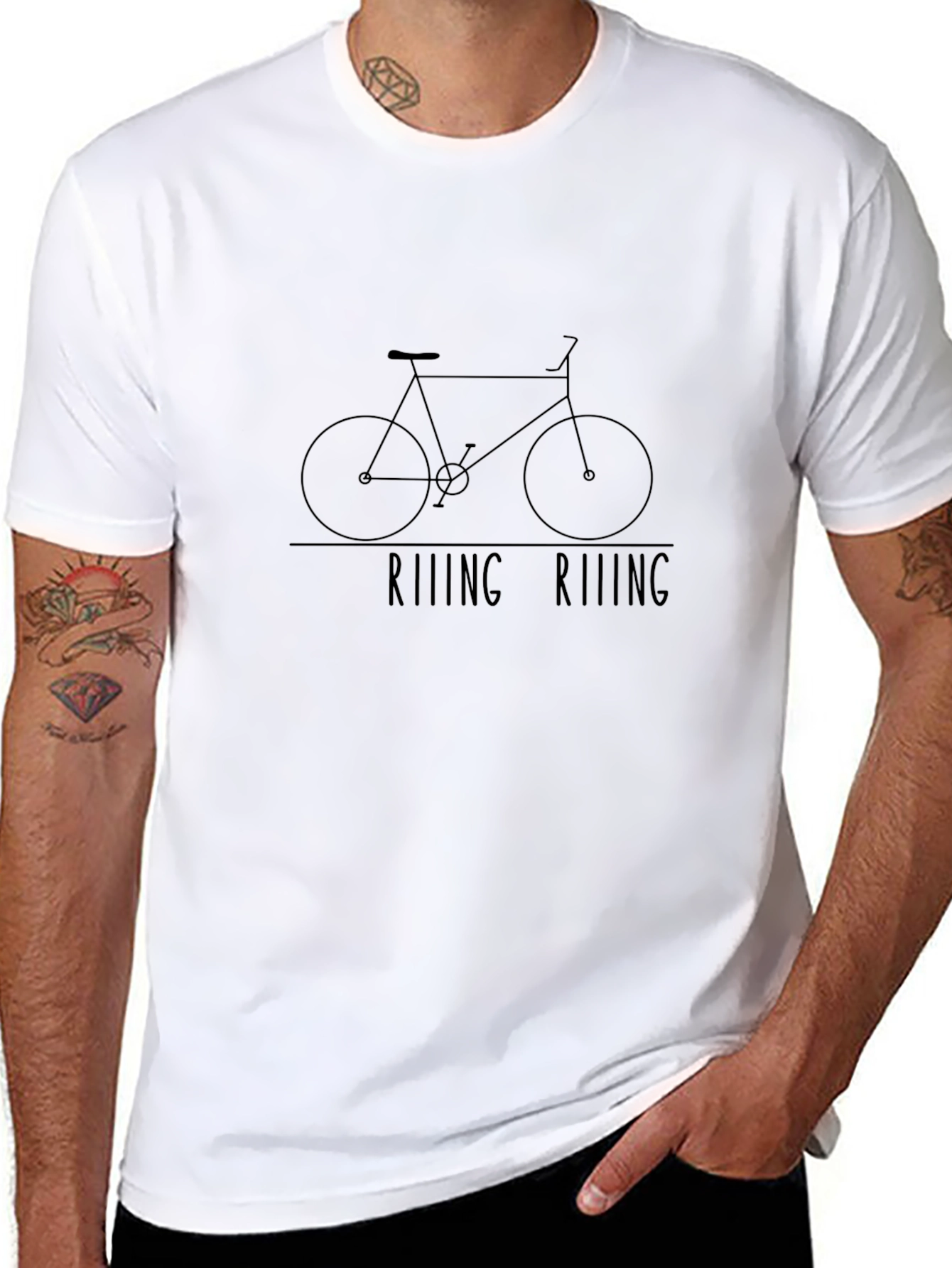 Cycling T-Shirt - Riiing Riiing - Black Cotton Tee