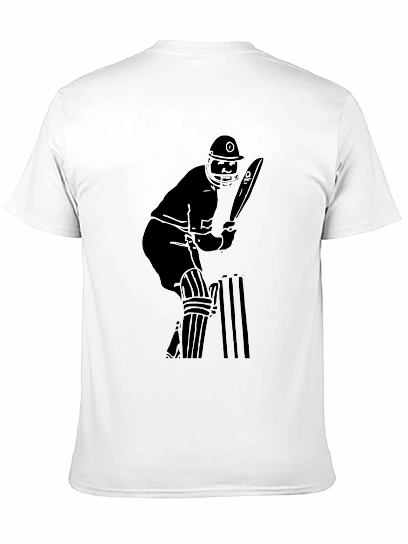 Cricket Player Graphic Tee - Black Cotton Blend Shirt