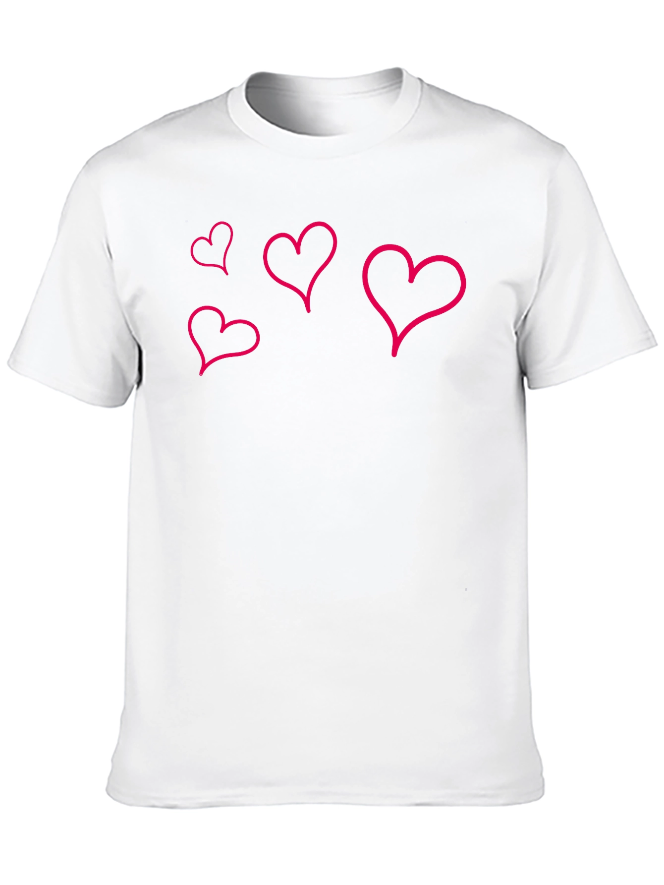 Mens Black T-Shirt with Pink Heart Designs
